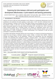 Exploring the links between child and youth participation and development effectiveness: a joint research and learning partnership