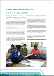 Gender in Pacific WASH