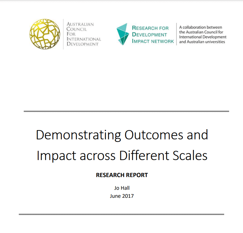 Demonstrating Outcomes and Impact across Different Scales